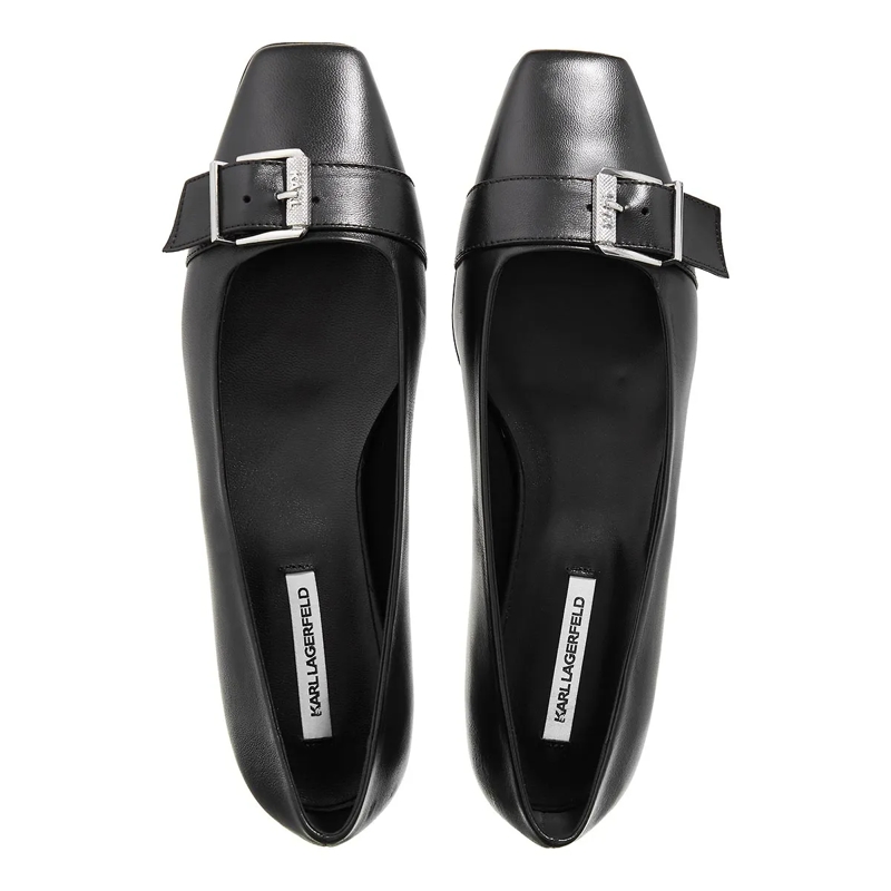 Karl Lagerfeld Ballerinas Konnie Roller Buckle Pump Black Lthr w/Silver(Image 5)