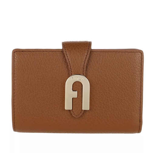 Furla Sofia Grainy Medium Compact Wallet Cognac Portemonnaie mit Überschlag
