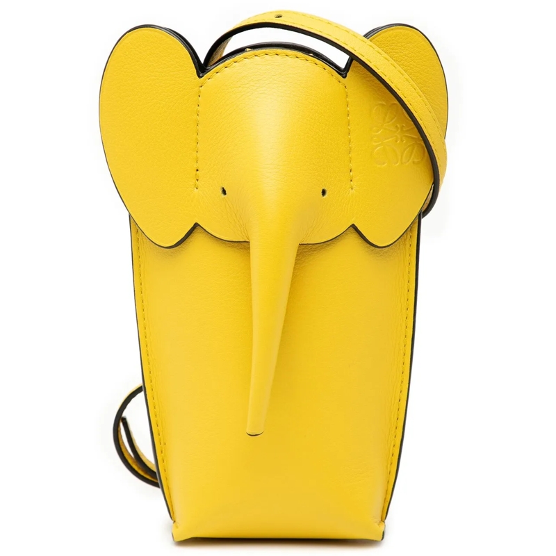 Loewe Schultertasche Leather Elephant Pocket Crossbody gelb