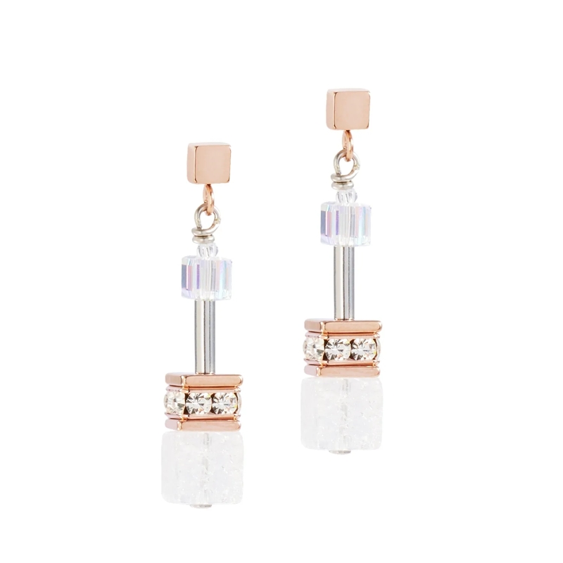 COEUR DE LION Ohrstecker GeoCUBE® Iconic Nature Ohrringe weiss