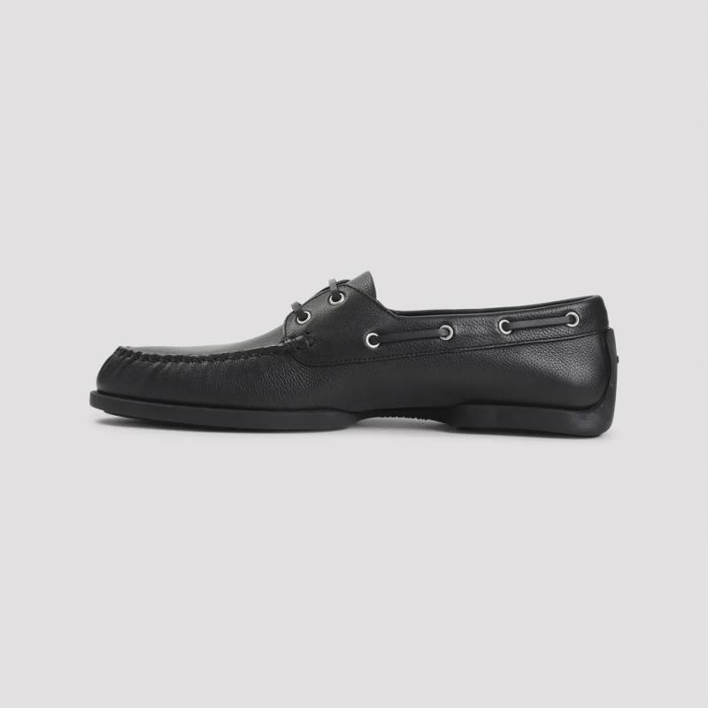 Jil Sander Loafer Moccasin-Style Black Calf Leather Loafers Black