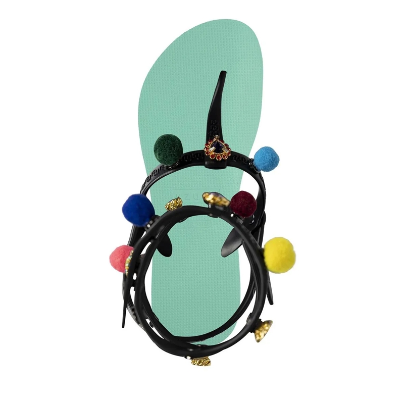UZURII Flip Flops Zehentrenner Mondriaan Colorful Black mintgrün(Image 3)