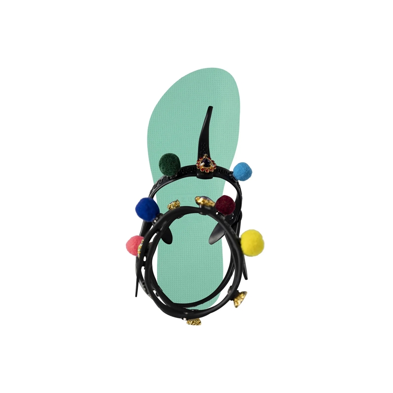 UZURII Flip Flops Zehentrenner Mondriaan Colorful Black mintgrün(Image 3)