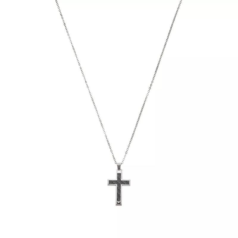 Emporio Armani Medium Halsketting Necklace Carbon Fiber EGS1705040 Silver