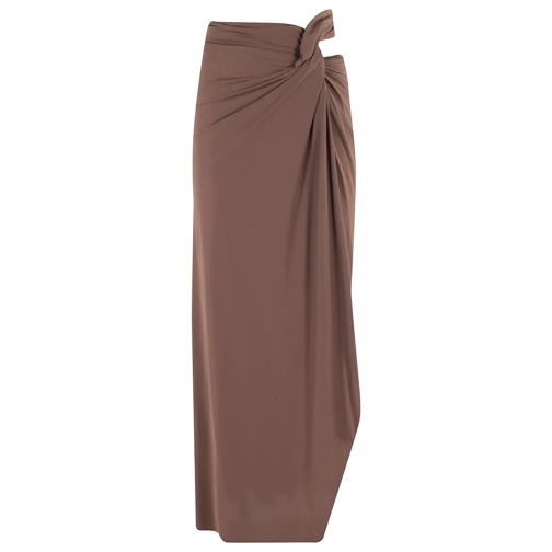 Amazuin Mini jupes Milla Twisted Front Knot Skirt Brown