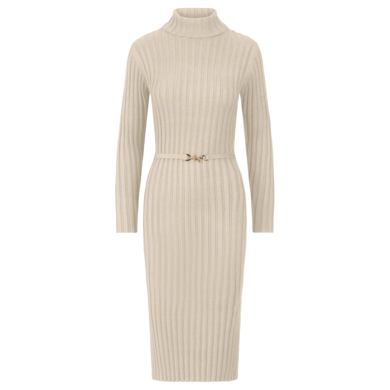 Apart Midikleid Midistrickkleid creme