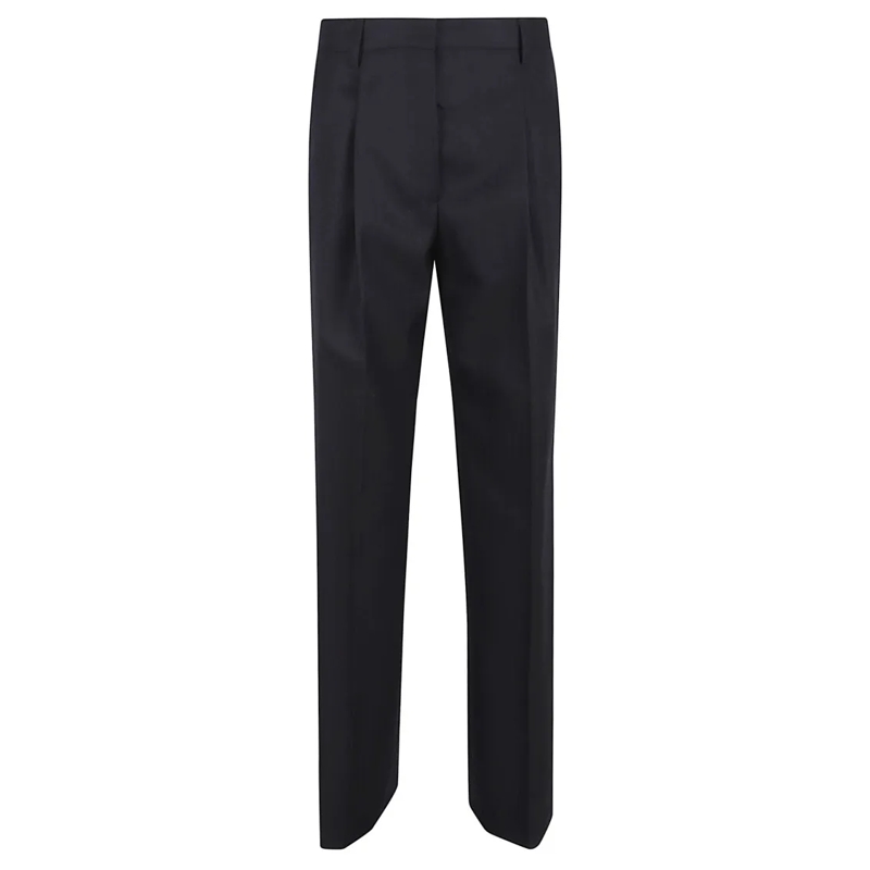 Dries Van Noten  Tailored Fit Straight Leg Trousers Black