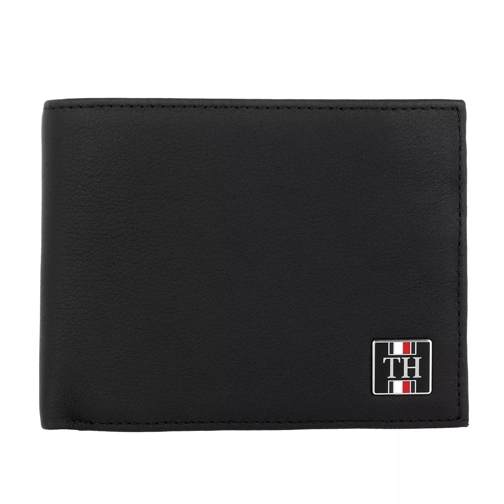 Tommy Hilfiger Solid Credit Card Flap And Coin Wallet Black Bi-Fold Portemonnaie