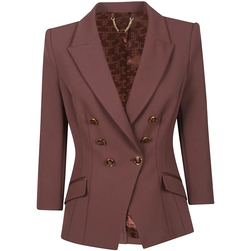 Elisabetta Franchi Veste de transition Essential Jacket Brown braun