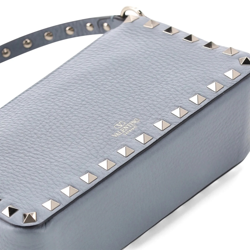 Valentino Garavani Crossbody Bag Schultertasche aus genarbtem Kalbsleder blau(Image 4)