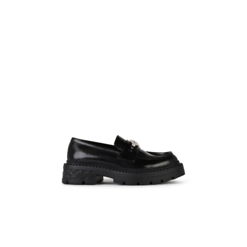 Jimmy Choo Ballerina Marlow' Black Shiny Leather Loafers Black