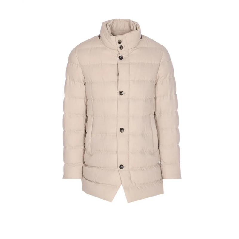 Herno Donsjas Padded Jacket With Horizontal Quilting Neutrals