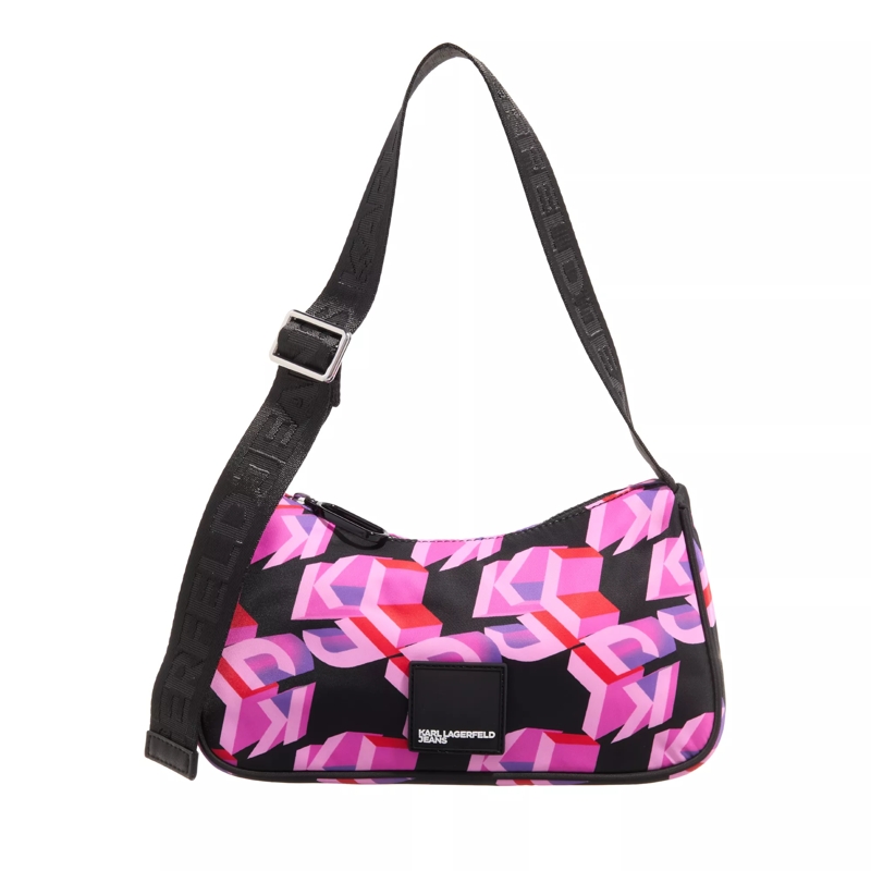 Karl Lagerfeld Jeans Schultertasche Urban Nylon Shoulderbag Pink Aop Klj Monogram