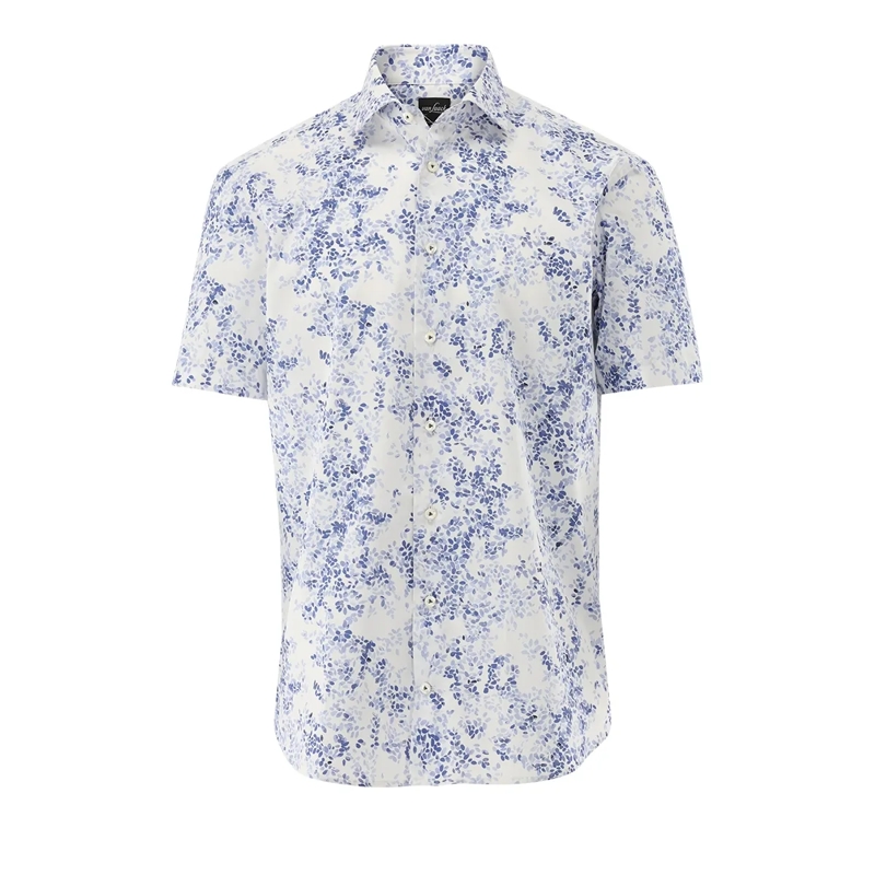 VAN LAACK Hemd Hemd Tailor Fit Druck blau