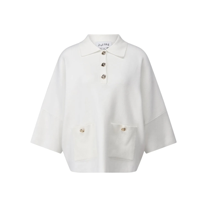 Joseph Ribkoff Pullover Pullover mit Polokragen Weiß