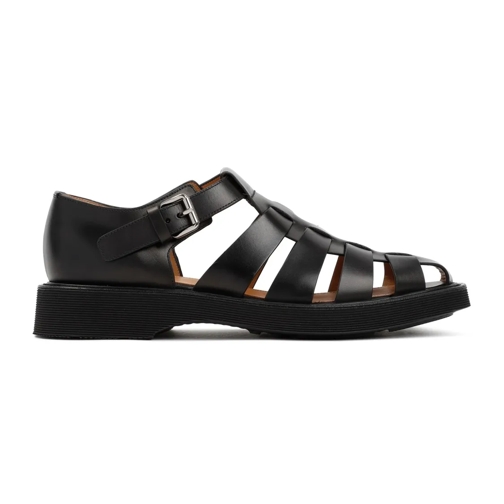 Church's Loafer Black Leather Hove Sandals Black