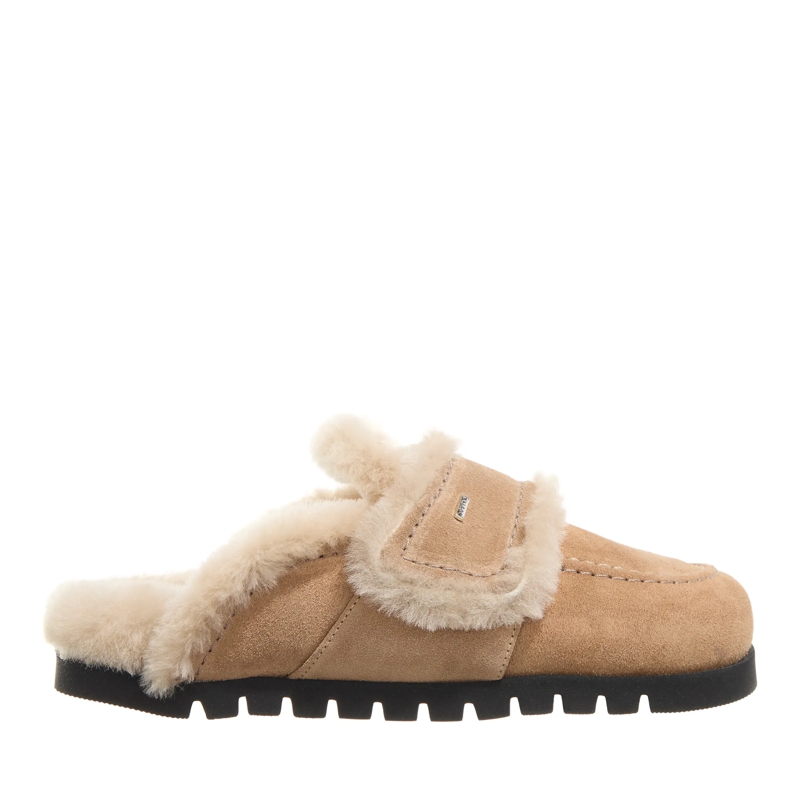 Nubikk Hausschuhe Teddy Fur Studs (L) Oak Suede