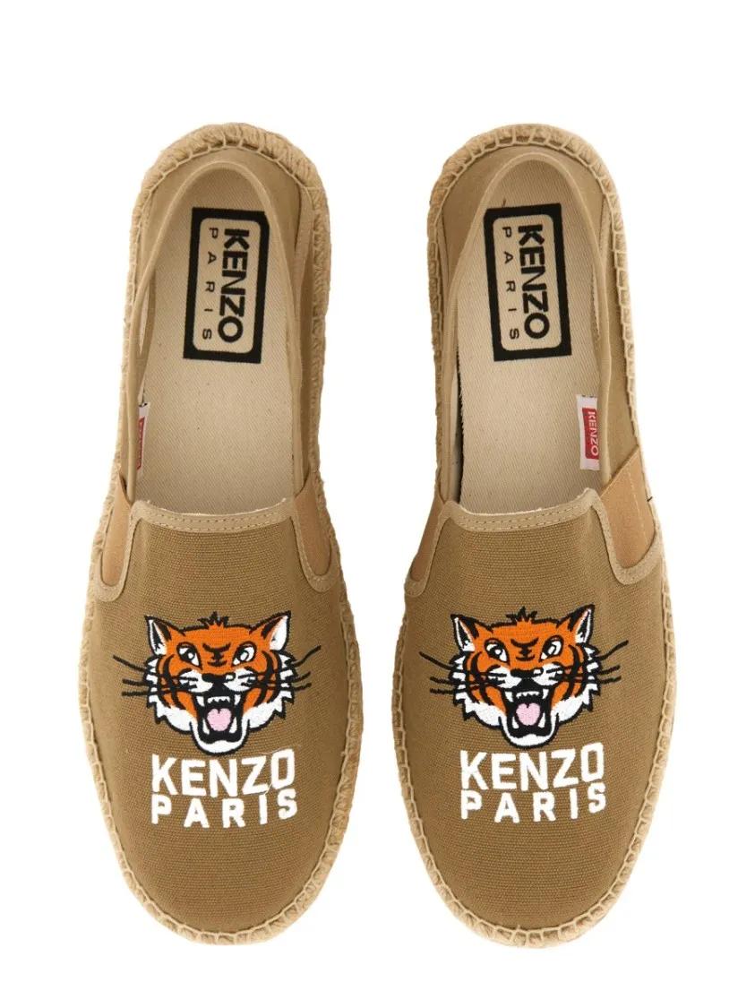 Thumbnail - Kenzo Loafer - Embroidered Canvas "Lucky Tiger" Espadrilles - Gr. 40 (EU) - in Beige - für Damen