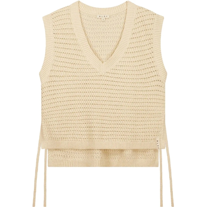 ØLÅF Sweatshirt �l�f Open Knit Vest Spencers Off White W200702 weiß