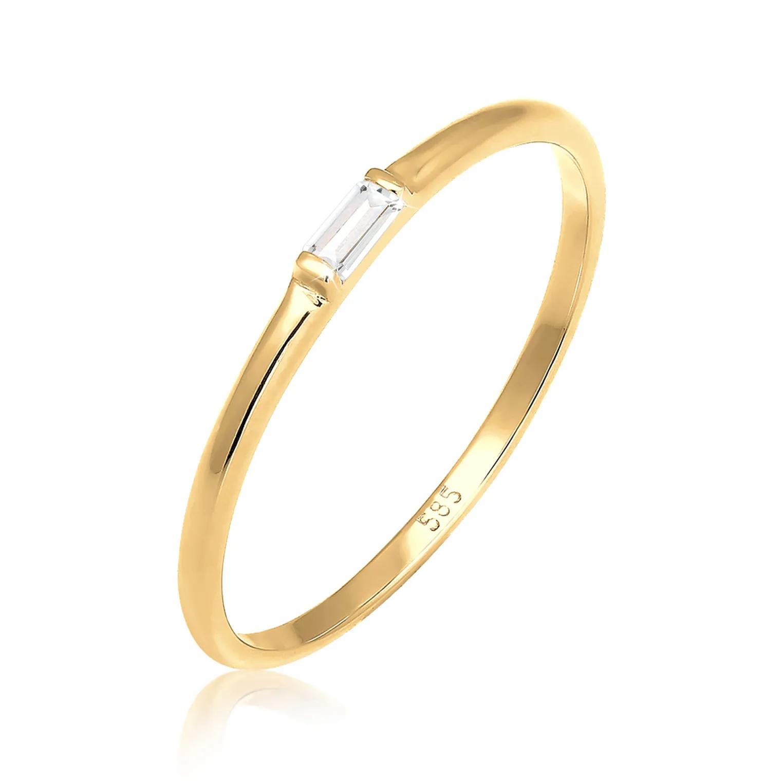 Elli Ringe - Ring Liebe Zart Edel Geo Topas 585 Gelbgold - Gr. 52 MM - in Gold - für Damen