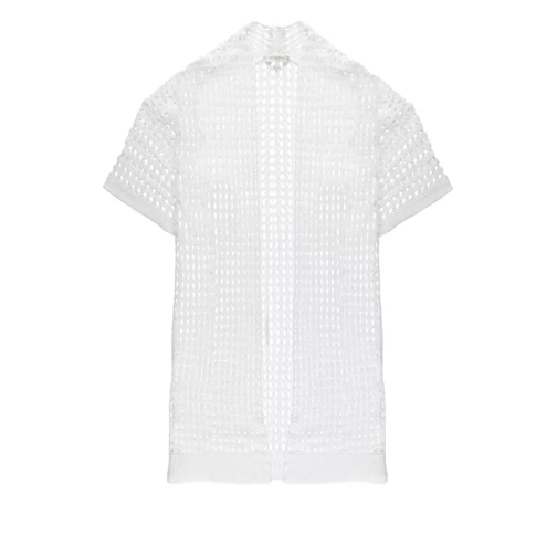 Antonelli White Openwork Linen And Cotton Cardigan White 