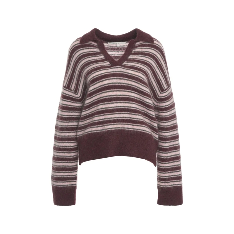 Second Female Pullover Vienna' Striped Sweater Black