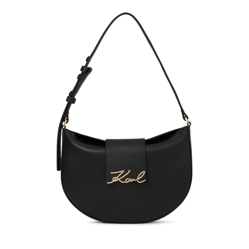 Karl Lagerfeld Schultertasche K/Signature Mond-Tasche schwarz