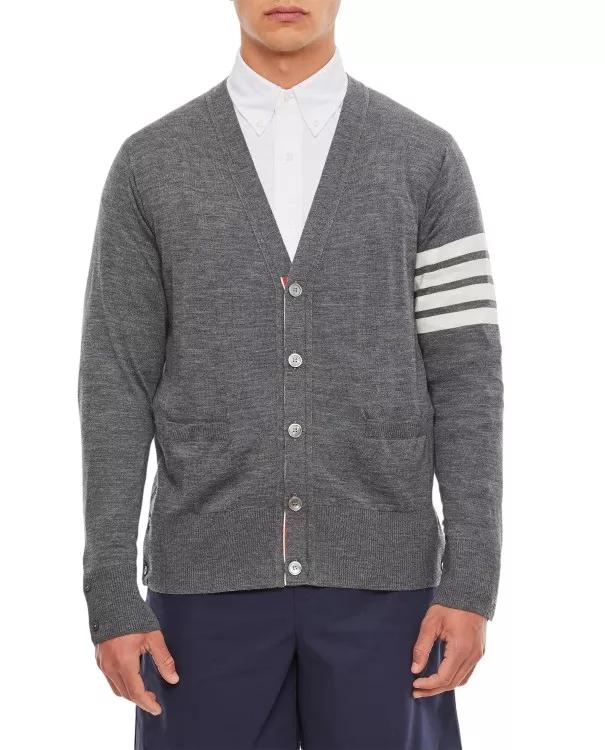 Thom Browne - Classic V Neck Cardigan - Größe 2 - gray