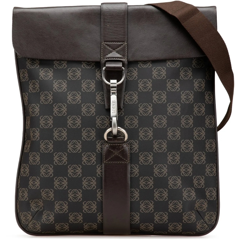 Loewe Schultertasche Anagram Coated Canvas Crossbody braun