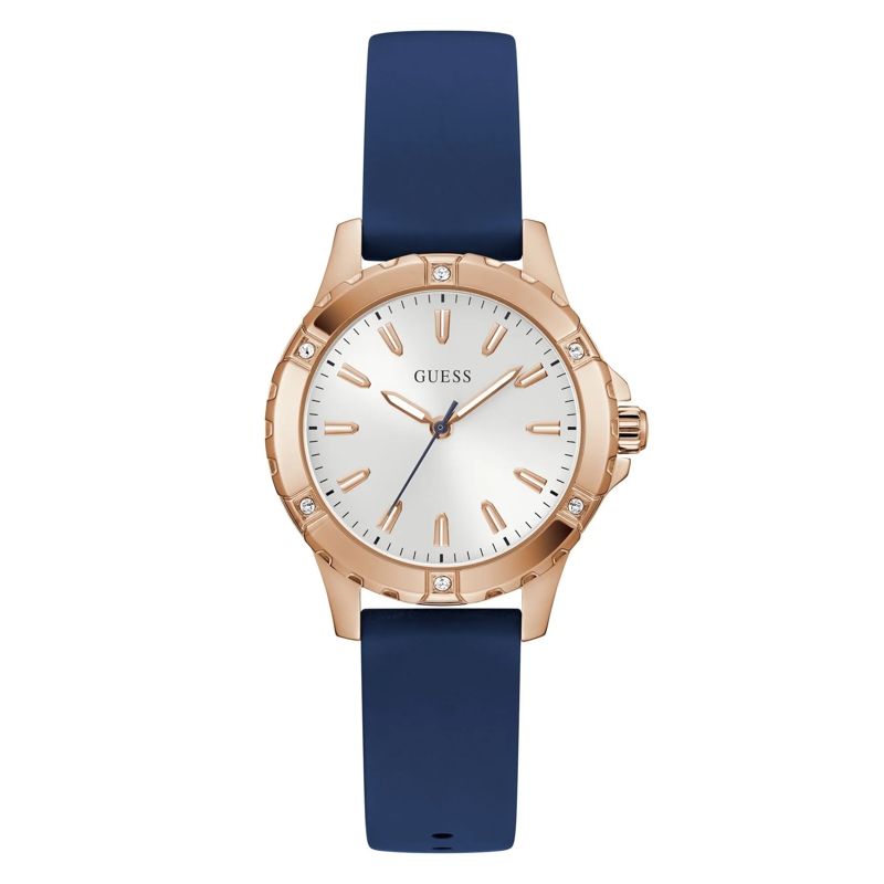 Guess Quarzuhr Quarz-Analoguhr Mist blau