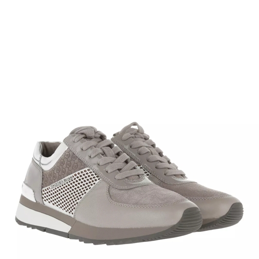 MICHAEL Michael Kors Allie Metallic Trainer Lasered Metallic Leather Pale Grey/Silver låg sneaker
