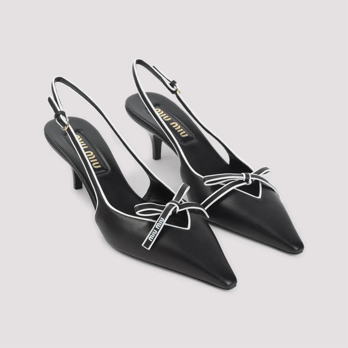 Thumbnail - Miu Miu Hohe Schuhe - Pointed Toe Slingback Pumps - Gr. 38,5 (EU) - in Schwarz - für Damen