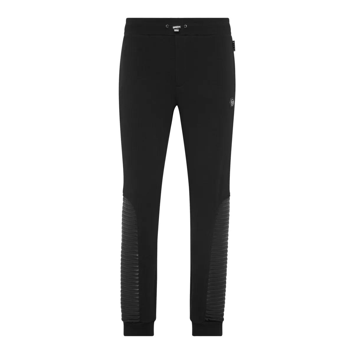 Thumbnail - Philipp Plein - Jogging Trousers With Leather Inserts - Größe M - schwarz