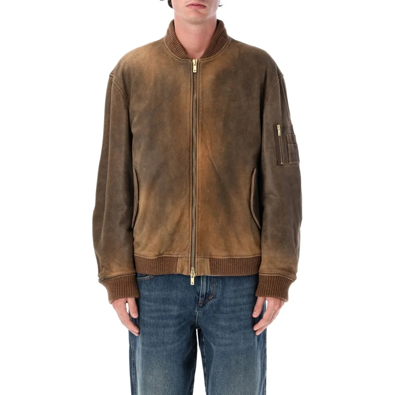 Golden Goose Bomberjack Unisex Brown Bomber Jacket Brown