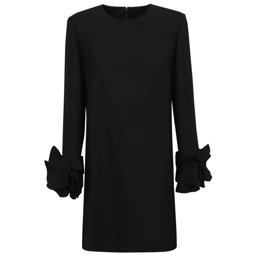 Valentino Mini Jurken Short Crepe Couture Dress Black