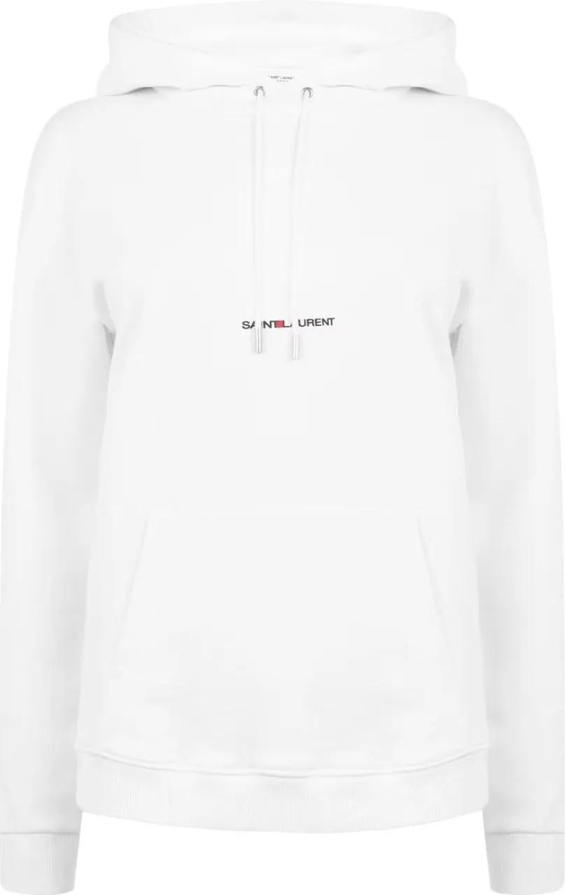 Saint Laurent Rive Gauche Logo Hoodie weiB T Shirts