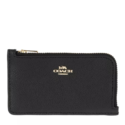 Coach Crossgrain Leather Small Wallet Black Portamonete