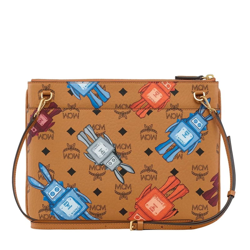MCM Pochette Aren Visetos Flat Pouch Med Co Cognac(Image 10)