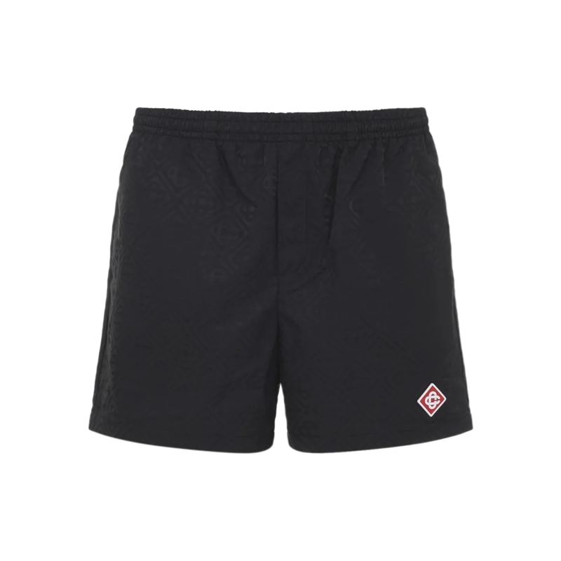 Casablanca  Swim Shorts With Embossed Geometric Pattern Black