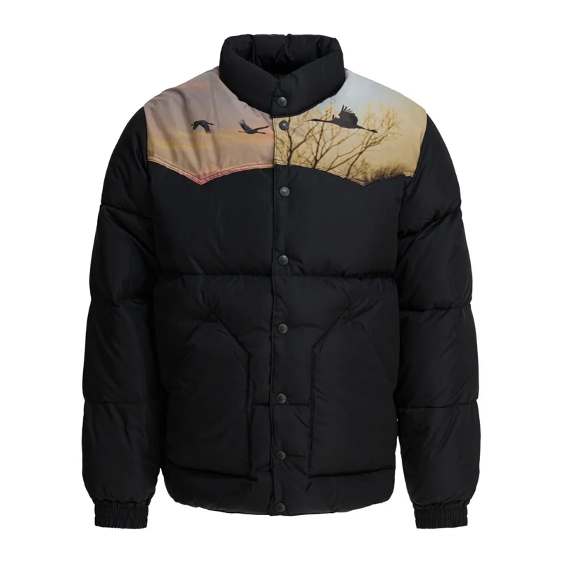 Needles Doudoune Down Jacket With Nature-Inspired Yoke And 700-Fill Black