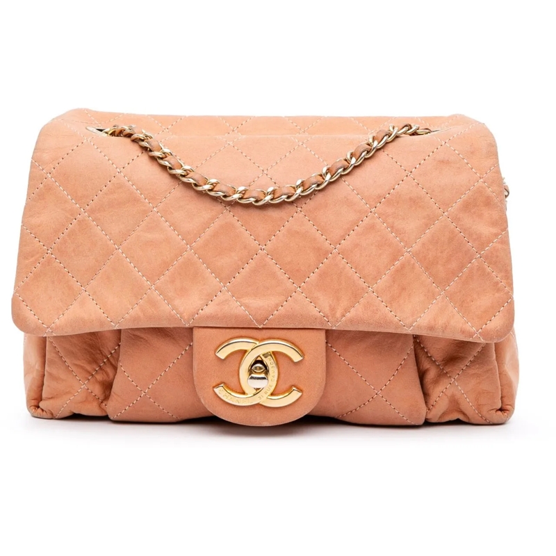 Chanel Schultertasche Small Aged Calfskin Chic Quilt Flap orange