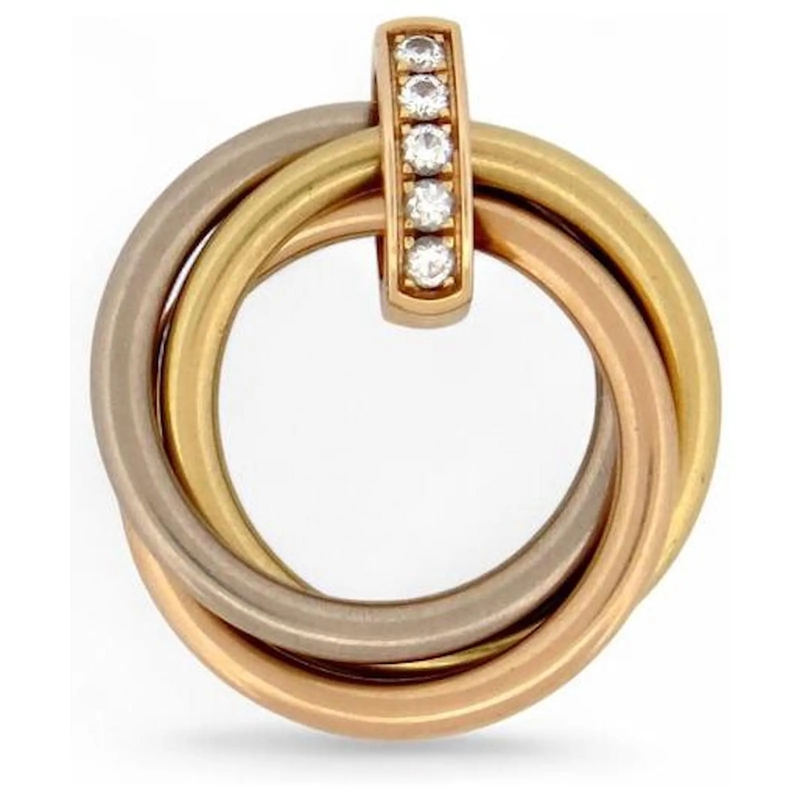 Cartier Mittellange Halskette CARTIER TRINITY PENDANT 3 GOLD 18K 5 DIAMANTEN 0.0 gold