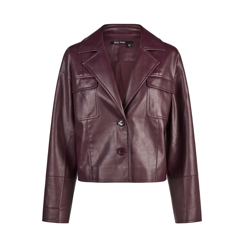 Marc Aurel Lederjacke Diese verkürzte Jacke aus weicher Kunstlederqualit lila