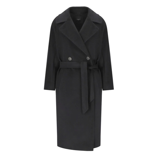 WEEKEND Max Mara Parka MAX MARA WEEKEND RESINA SCHWARZER MANTEL MIT GÜRTE schwarz