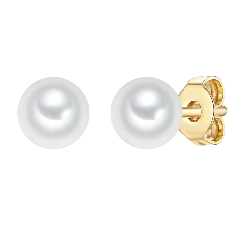 Trilani Ohrstecker Sterling Silber Perlen-Ohrstecker Süßwasser-Zuchtp gold