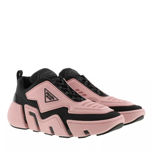 Prada Technical Fabric Sneakers Black Pink låg sneaker