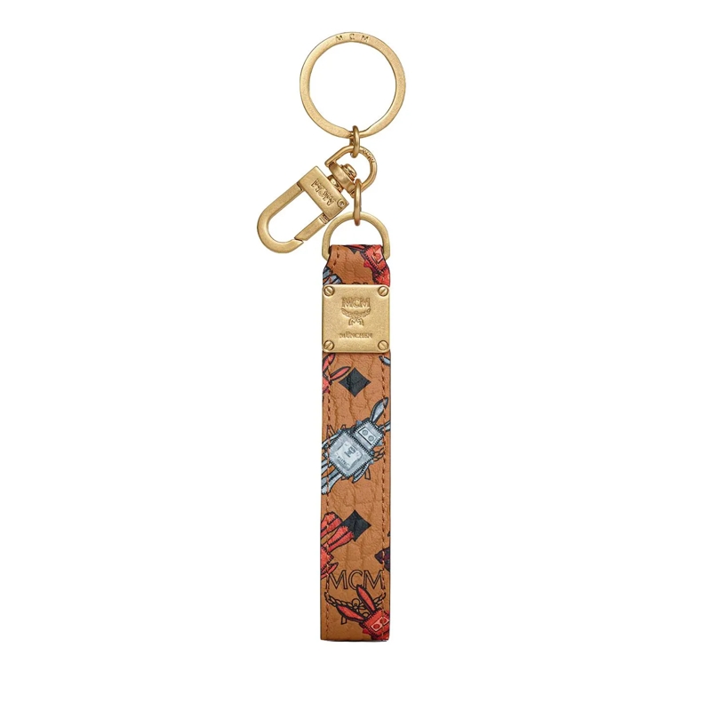 MCM Schlüsselanhänger Aren Visetos Key Holder Fff Co Cognac