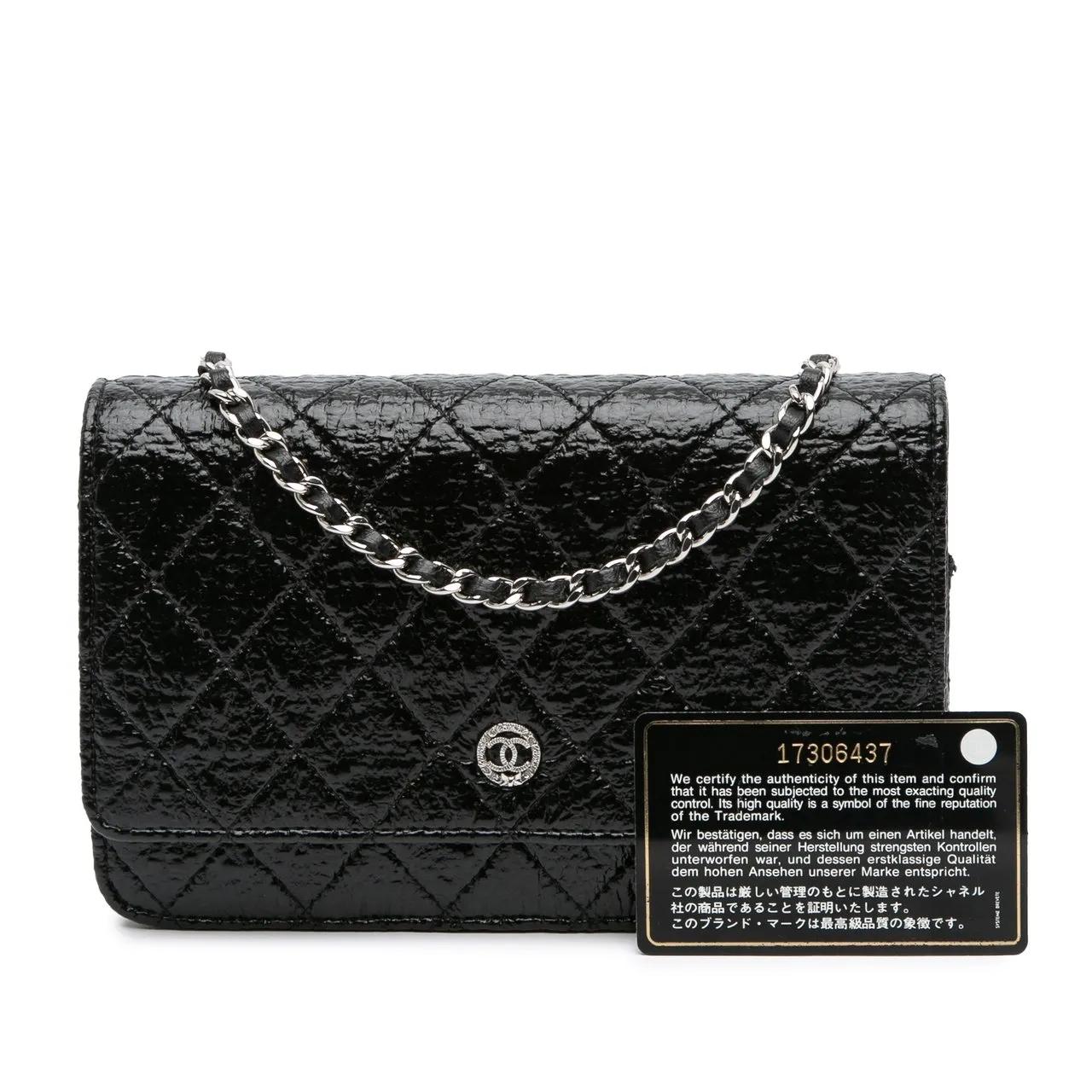 Thumbnail - Chanel Hobo Bags - CC Quilted Crinkled Patent Wallet On Chain - Gr. unisize - in Schwarz - für Damen