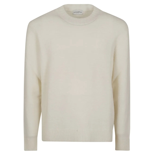 Ballantyne Pullover Alpaca Blend Crewneck Sweater White