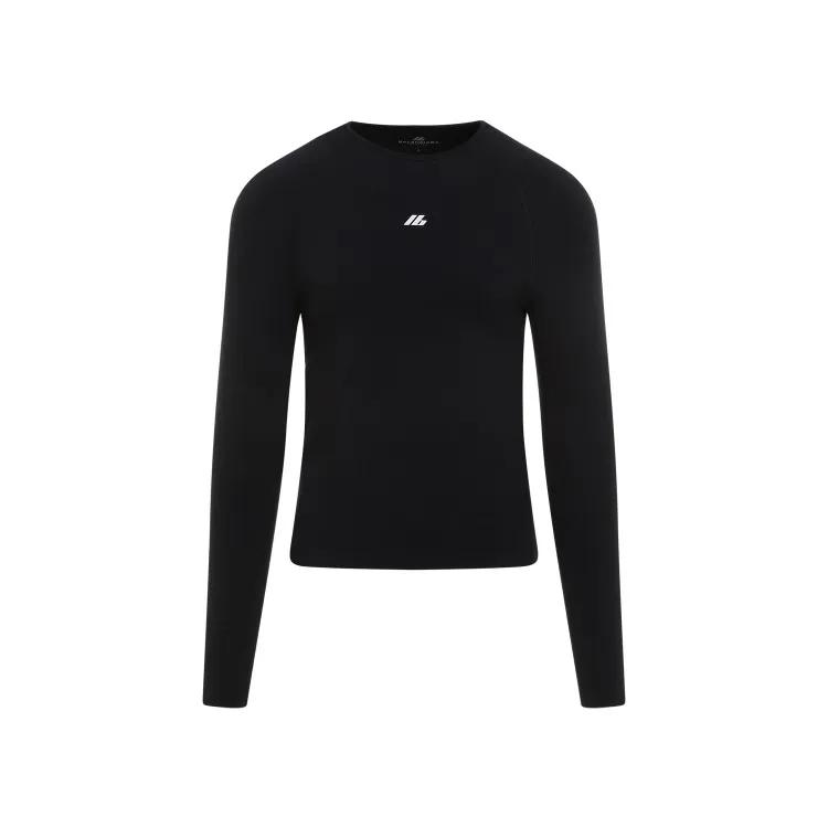 Balenciaga - Fitted Ls Crewneck Top - Größe M - schwarz